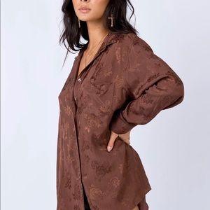 Motel Oxford Shirt Chocolate from Princess Polly
